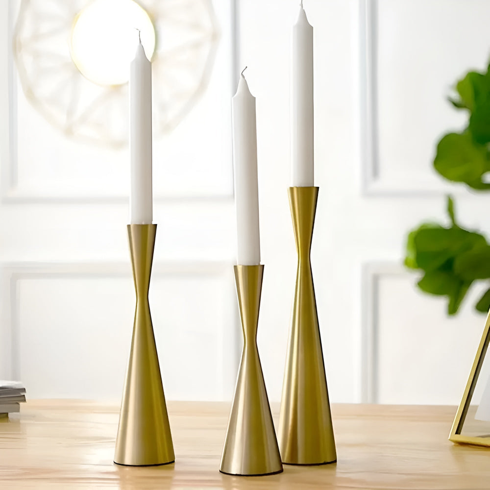 Modern Brass Candlestick Set for Home Decor – Nordic Style