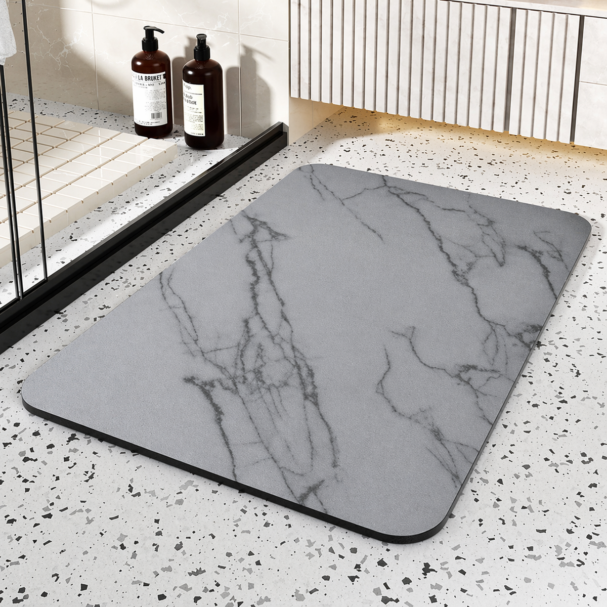 Non-Slip Diatom Stone Rug for Bathroom – Quick Dry Marble Mat