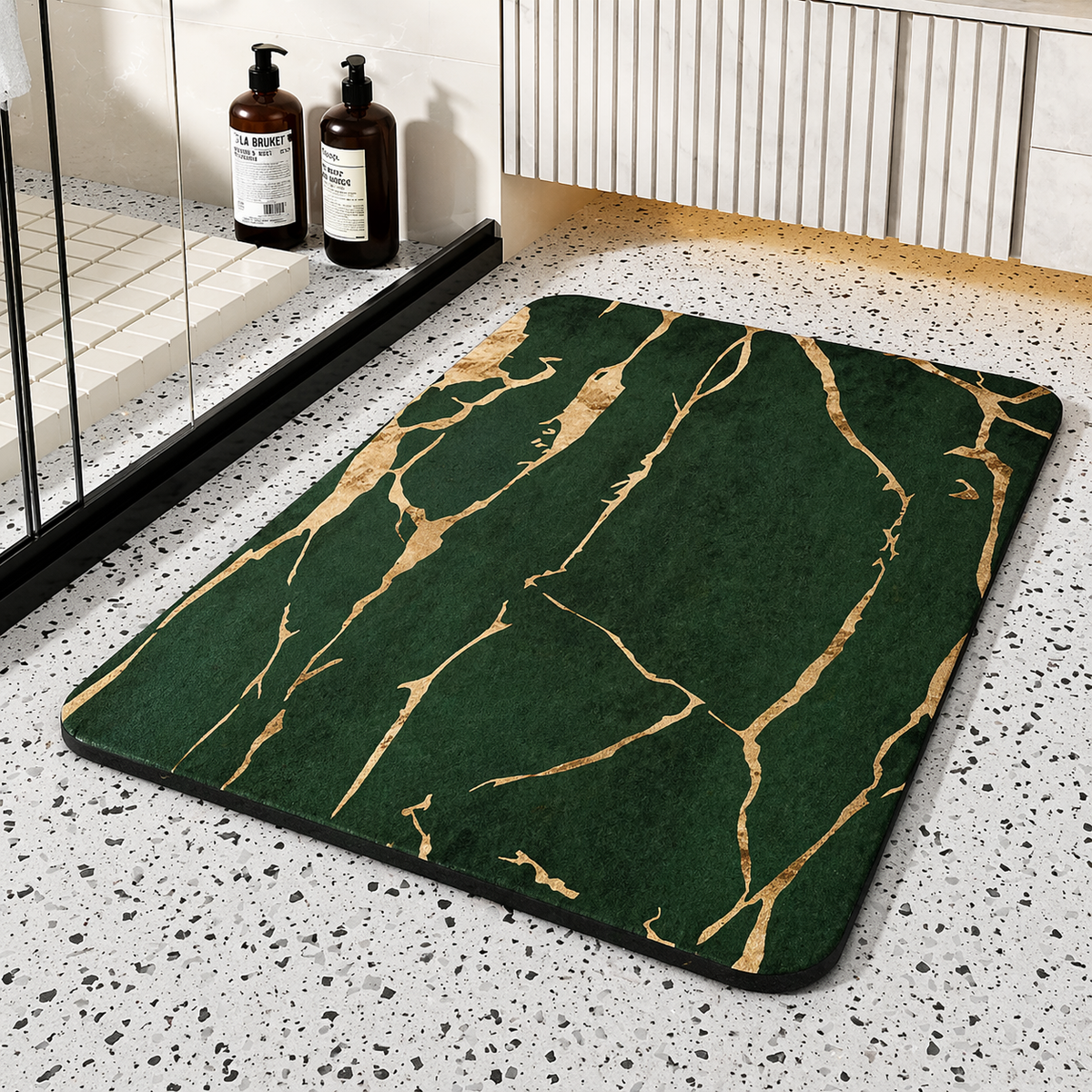 Non-Slip Diatom Stone Rug for Bathroom – Quick Dry Marble Mat