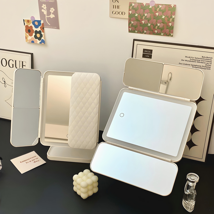 Lighted Makeup Mirror with Dual Magnification for Perfect Application