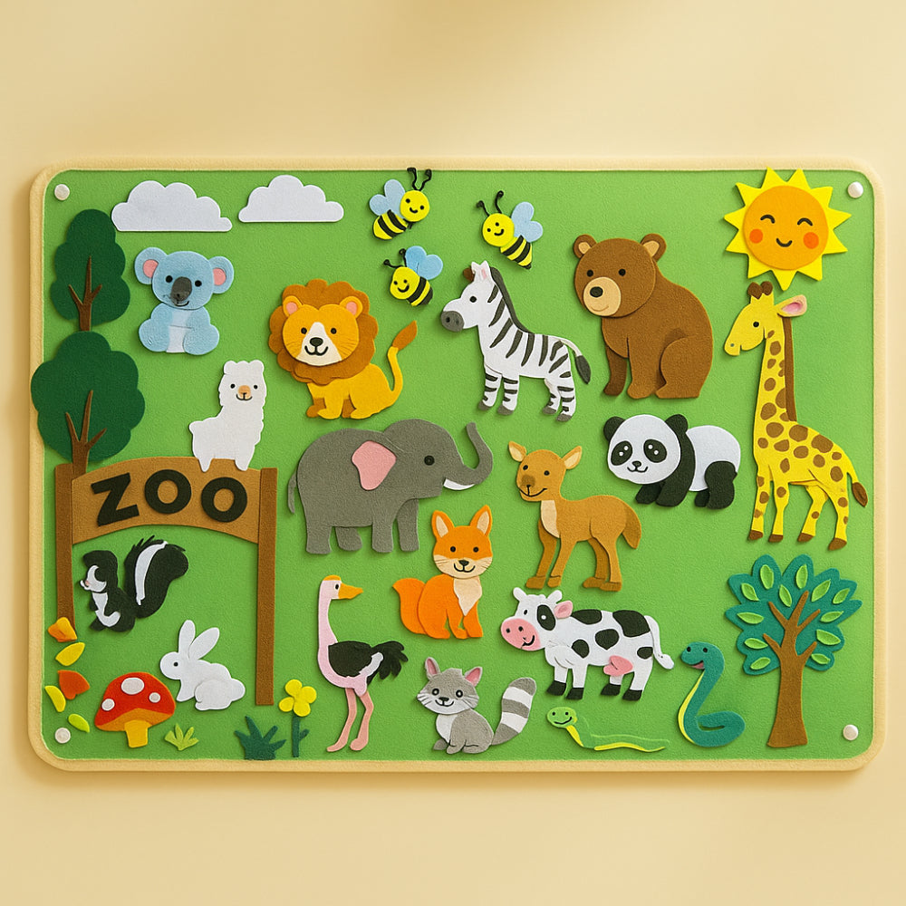 Interactive Felt Board for Kids - Wall Art Learning Display