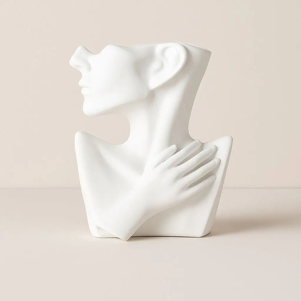 Contemporary Head-Shaped Decorative Vase
