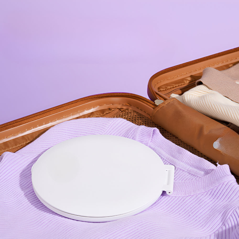 Compact Folding Travel Vanity Mirror with Light