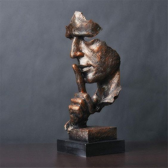 Elysian Abstract Face Art Piece, Elegant Bronze Decor Accent
