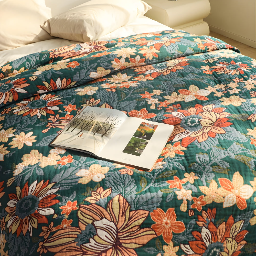 100% Cotton Double Gauze Tassel-Edged Throw Blanket