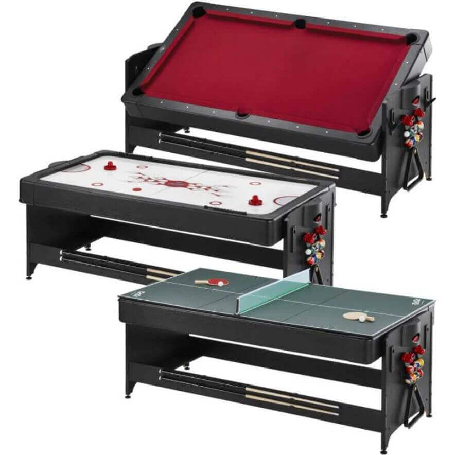 3-In-1 Game Table Billiards Air Hockey & Table Tennis