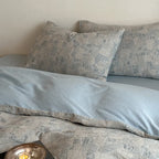4-Piece Bedding Set Linen-Cotton Geometric Patchwork