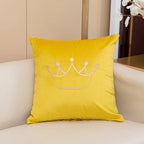 Accent Pillow Velvet Embroidered Crown Machine Washable
