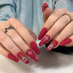 Acrylic Nail Extensions Long Jelly-Style Snowflake Designs