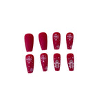 Acrylic Nail Extensions Long Jelly-Style Snowflake Designs