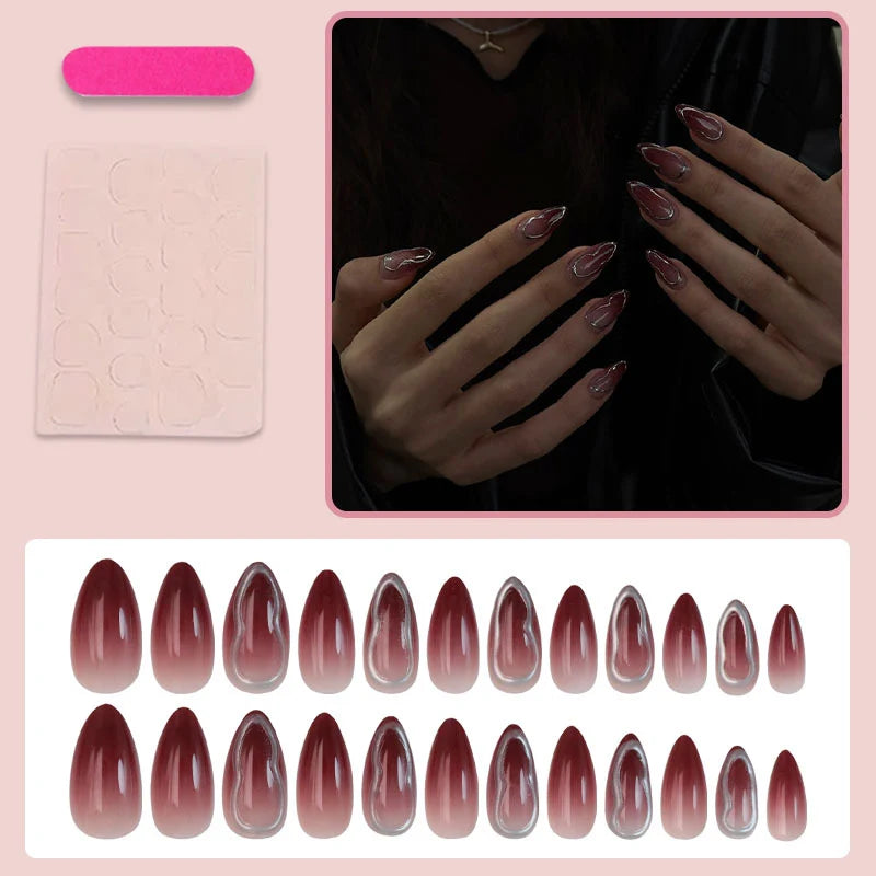 Acrylic Nail Set Ombre Gradient Full-Cover Easy Application
