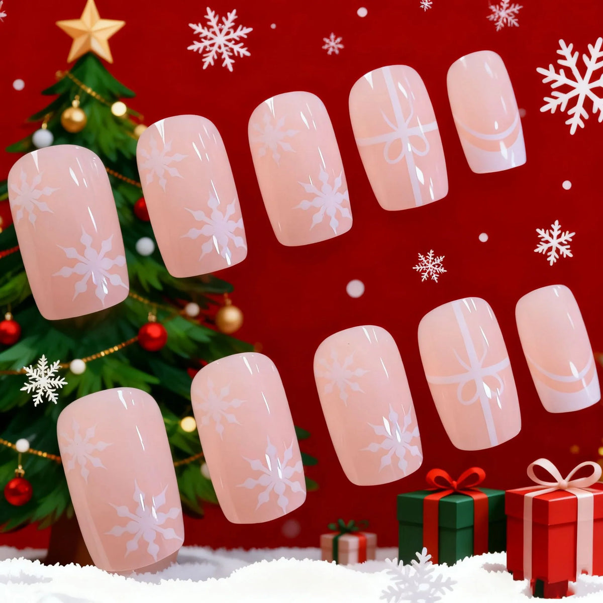 Acrylic Nail Tips Holiday Designs Durable Easy Application