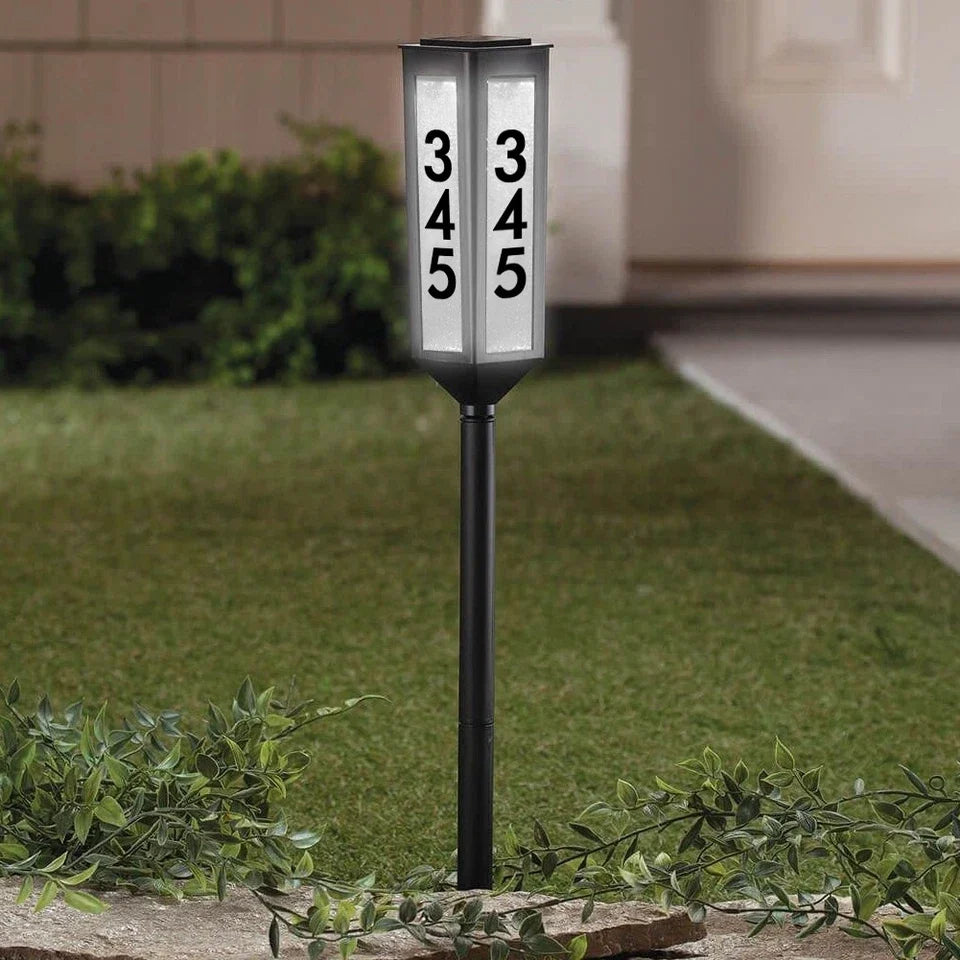 Address Stake Solar-Powered LED Adjustable Height