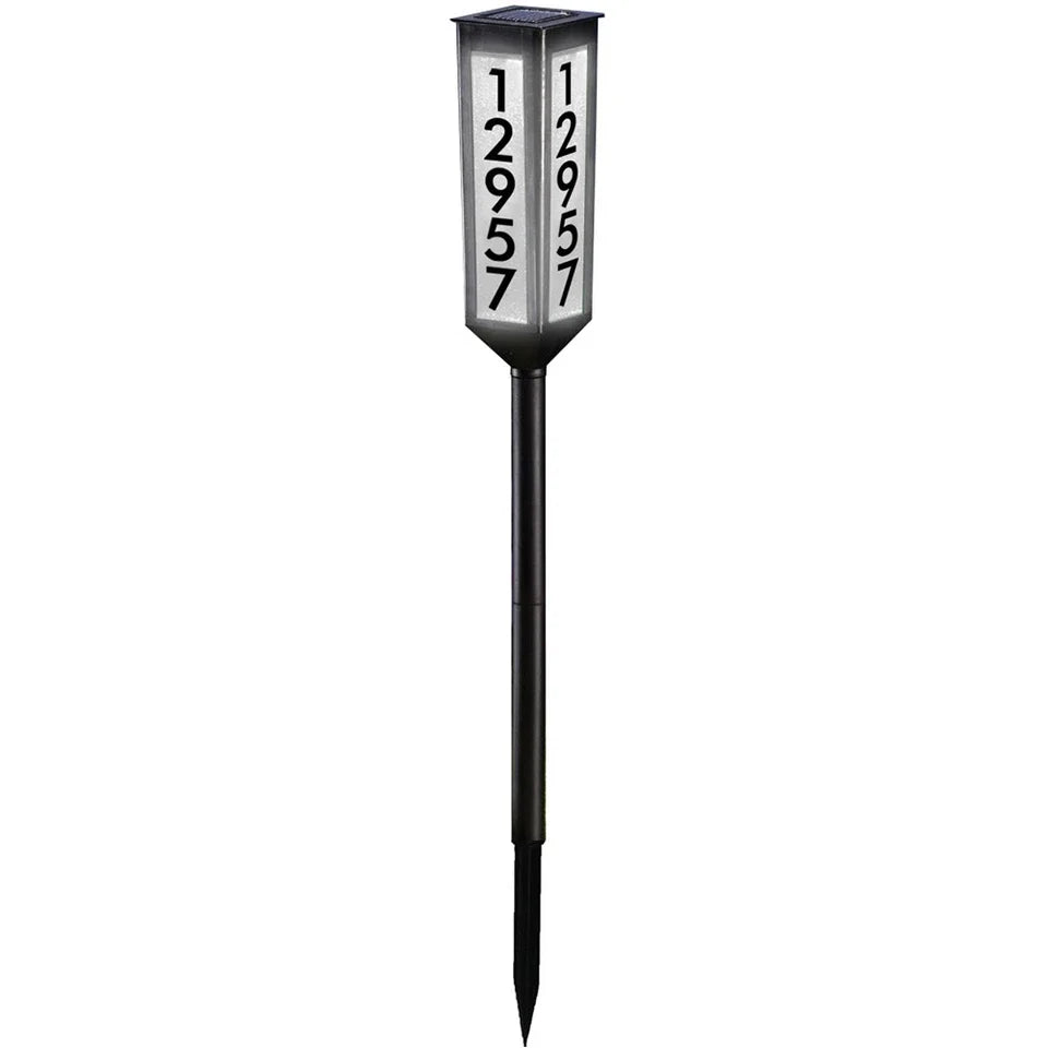 Address Stake Solar-Powered LED Adjustable Height