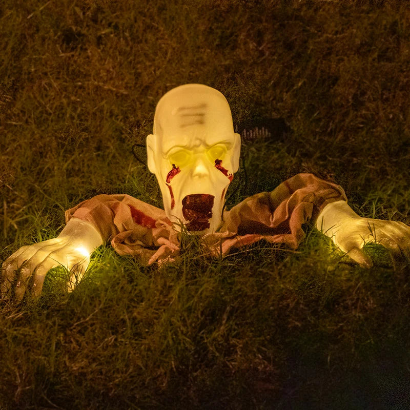 Animated Zombie Prop Motion-Activated Glowing Eyes Weather-Resistant
