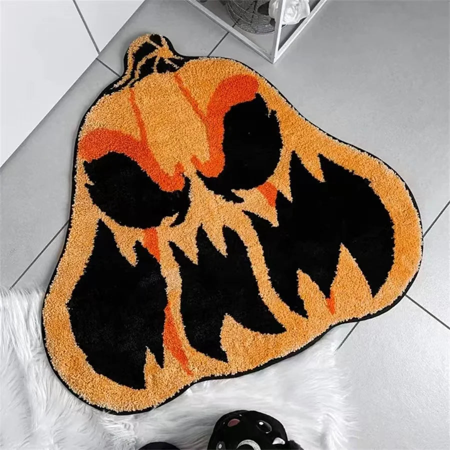 Area Rug Pumpkin Shape Soft Plush Non-Slip Backing