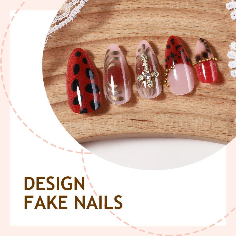 Artificial Nail Set 24-Piece Patterned Adhesive Strips