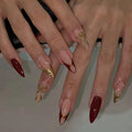 Artificial Nail Set Gold Accented Reusable & Waterproof