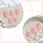 Artificial Nail Set Natural Elegant Shatter-Proof Adhesive Included