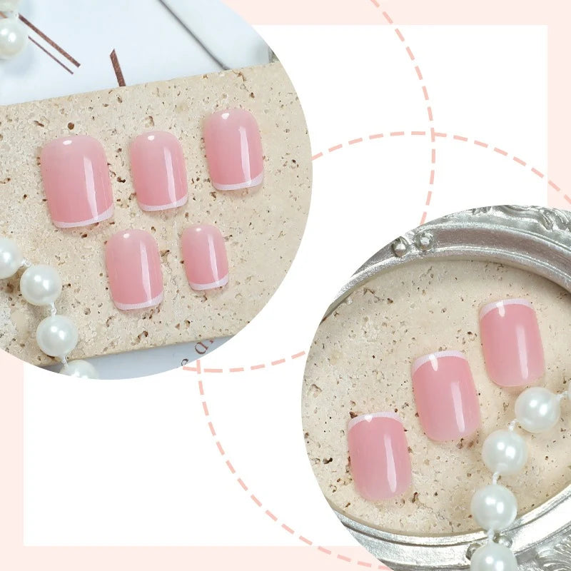 Artificial Nail Set Natural Elegant Shatter-Proof Adhesive Included