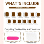 Artificial Nail Set Natural Elegant Shatter-Proof Adhesive Included