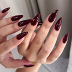 Artificial Nail Set Stiletto Deep Red 24 Piece