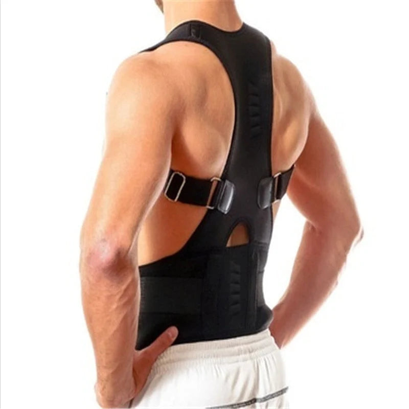 Back Brace Magnetic Posture Support Adjustable Fit & Breathable Fabric