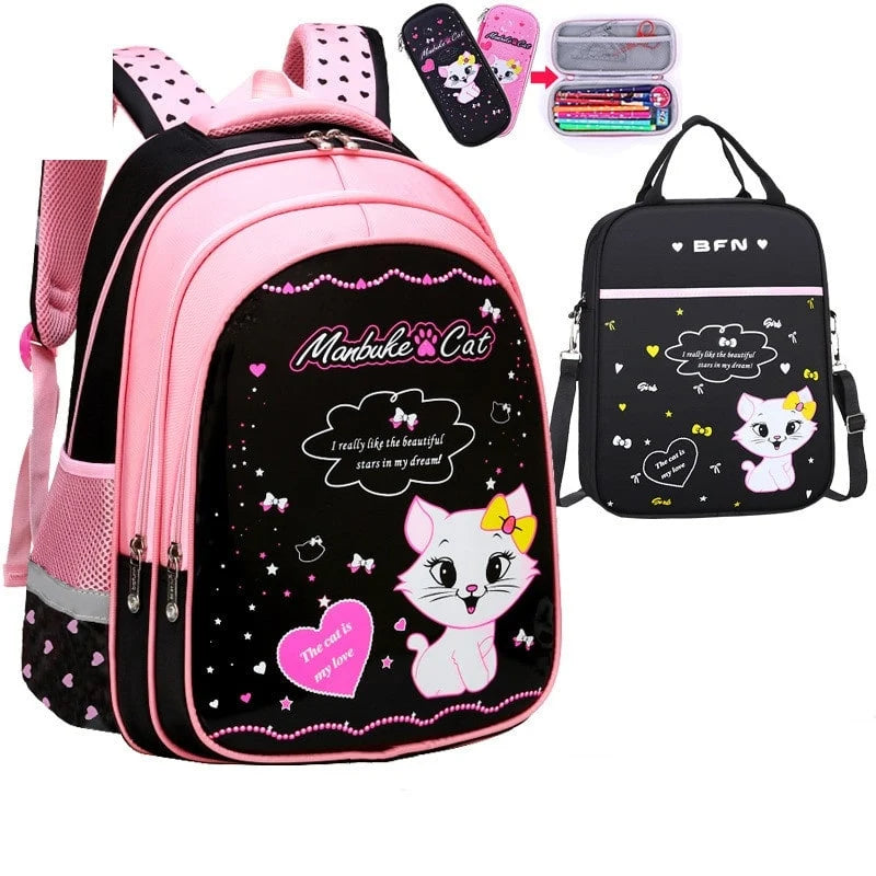 Backpack Set Waterproof Nylon Thermal Lunchbox & Pencil Case