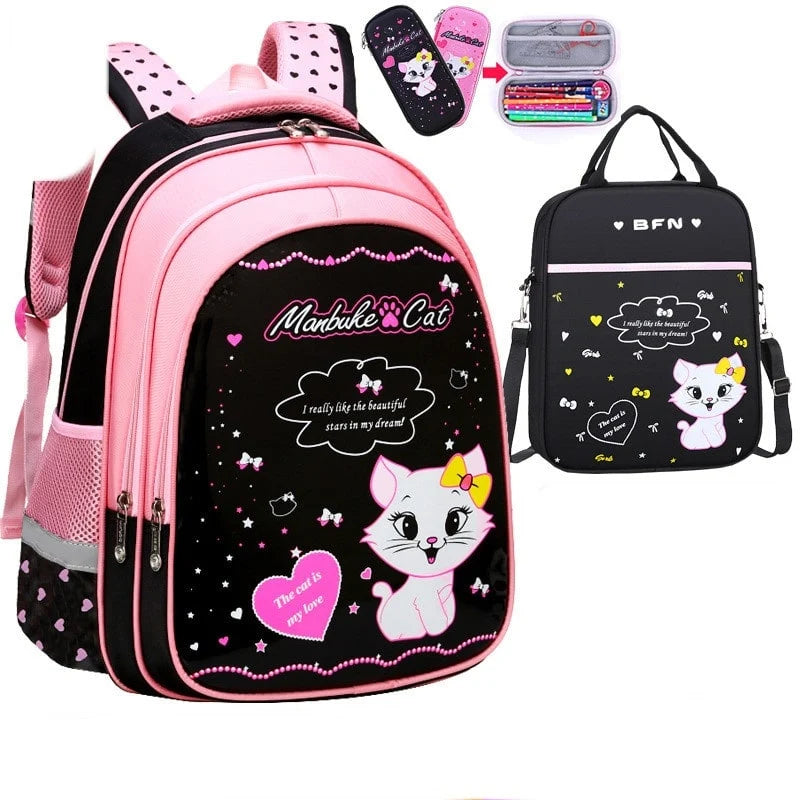 Backpack Set Waterproof Nylon Thermal Lunchbox & Pencil Case