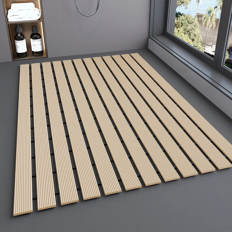Bath Mat Non-Slip Quick-Drain Trim-To-Fit