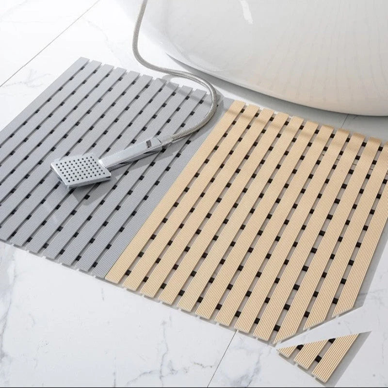 Bath Mat Non-Slip Quick-Drain Trim-To-Fit