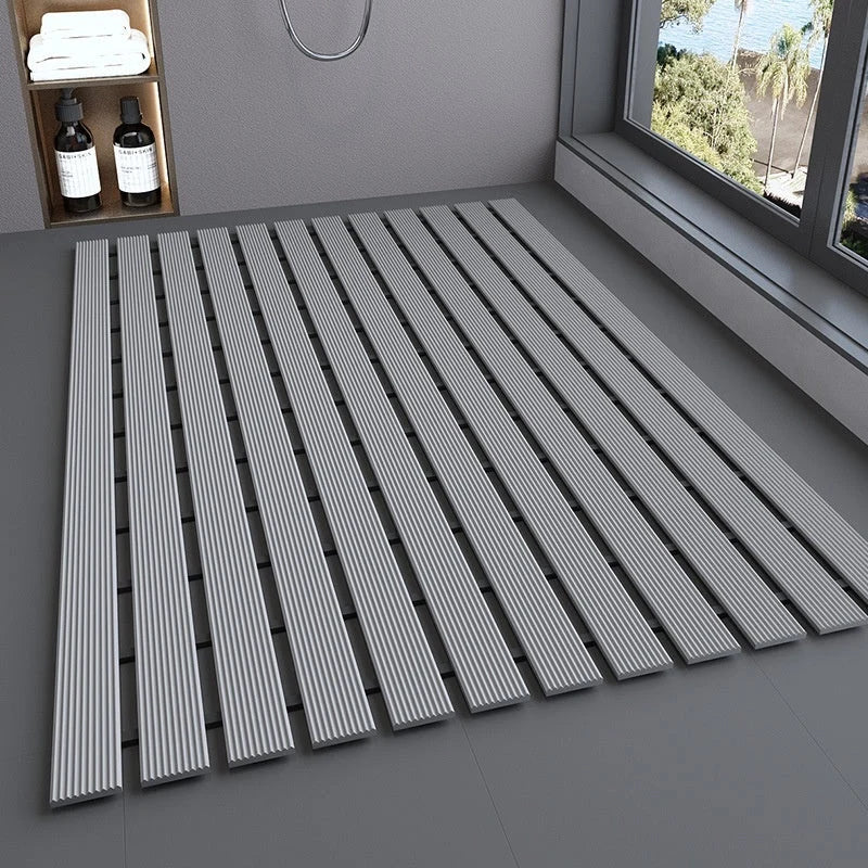 Bath Mat Non-Slip Quick-Drain Trim-To-Fit
