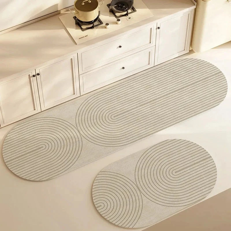 Bath Mat Quick-Dry Diatomite & Non-Slip Rubber Backing