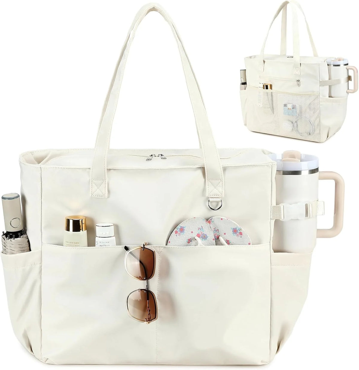 Beach Bag Extra Large Wet Compartment Multiple Pockets