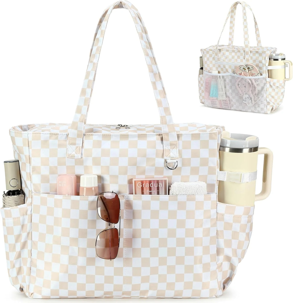 Beach Bag Extra Large Wet Compartment Multiple Pockets