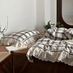 Bedding Set Cotton Percale Breathable Embroidered Ruffle