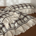 Bedding Set Cotton Percale Breathable Embroidered Ruffle