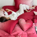 Bedding Set Cotton Satin Reversible Four-Piece
