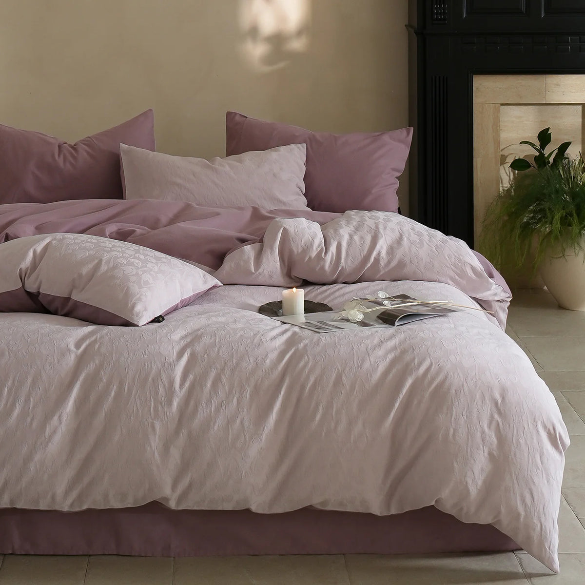 Bedding Set Cotton Satin Subtle Jacquard Machine Washable