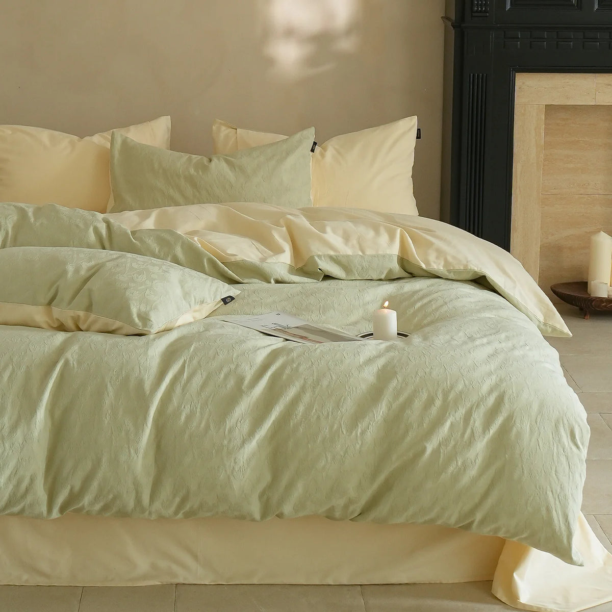 Bedding Set Cotton Satin Subtle Jacquard Machine Washable