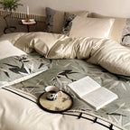 Bedding Set Reversible Satin Quilted Hidden Zipper