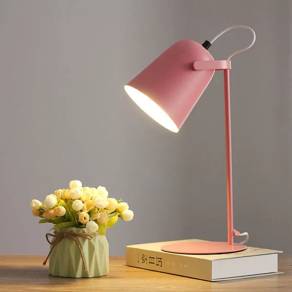 Bedside Table Lamp Macaron Pastel Iron Plug-In E26