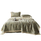 Bedspread Set Satin Floral Jacquard Machine Washable