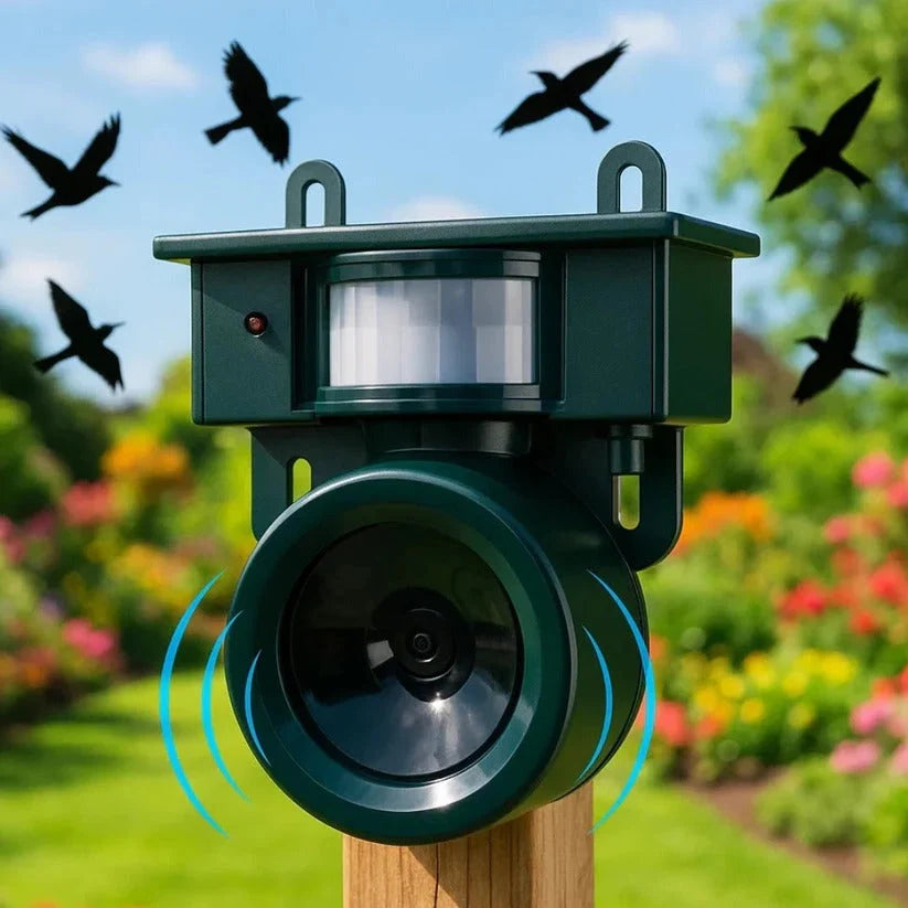 Bird Repeller Solar-Powered Motion-Activated Sound Deterrent