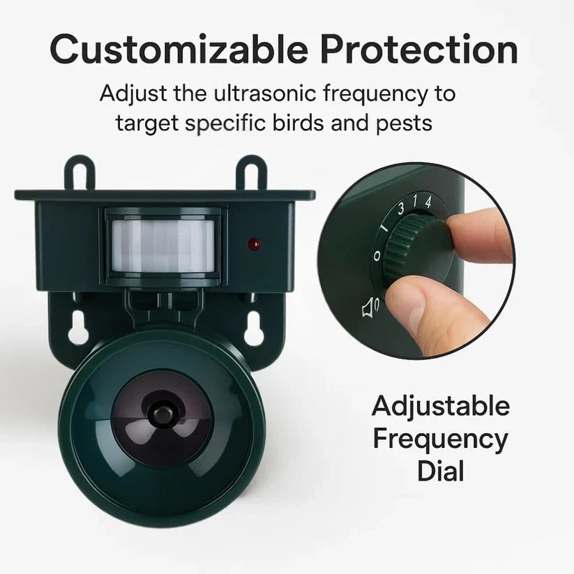 Bird Repeller Solar-Powered Motion-Activated Sound Deterrent