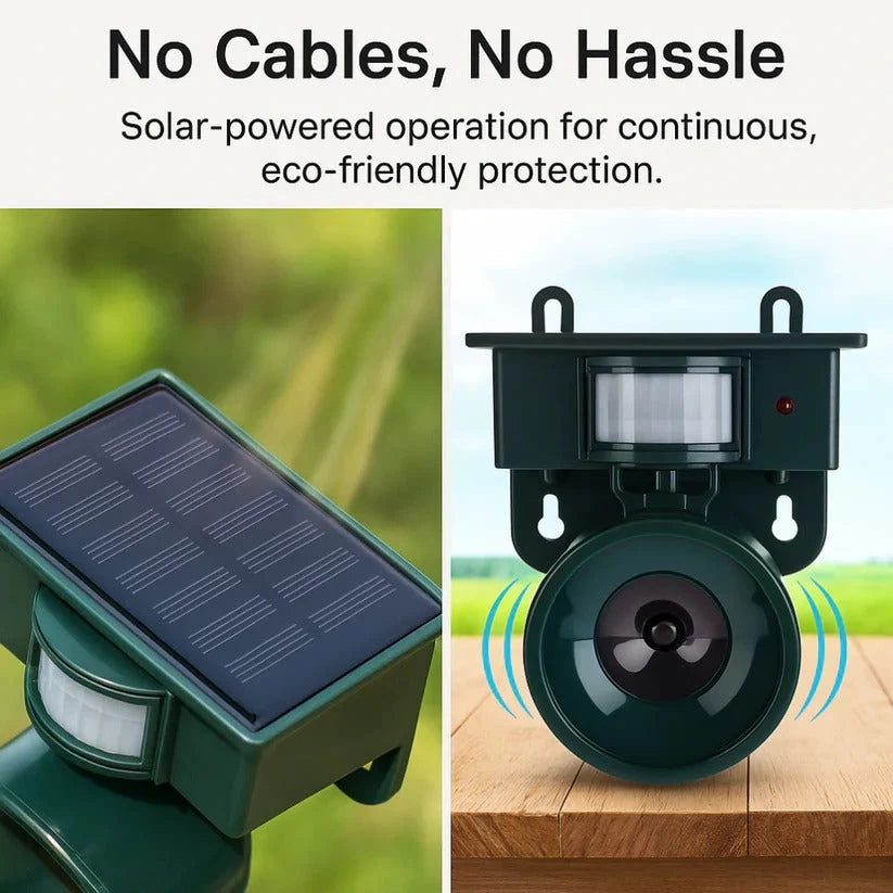 Bird Repeller Solar-Powered Motion-Activated Sound Deterrent