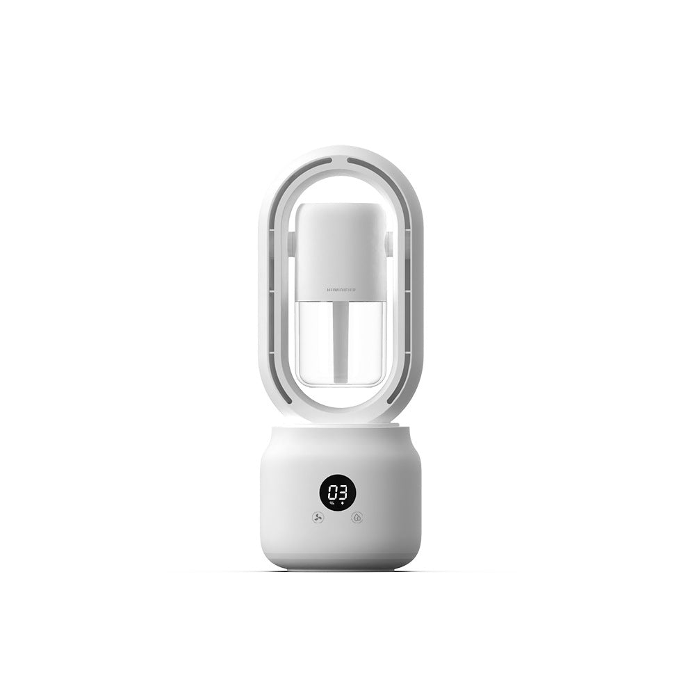 Bladeless Fan Built-In Humidifier USB Rechargeable