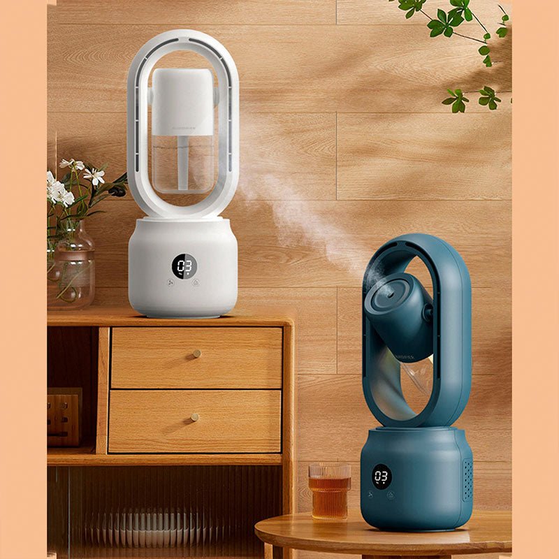 Bladeless Fan Built-In Humidifier USB Rechargeable