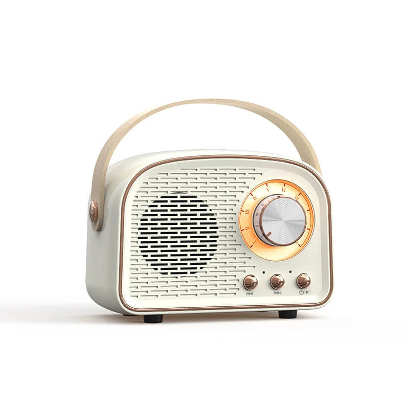 Bluetooth Speaker Retro Design Portable Handle 8-Hour Playback