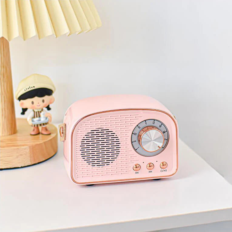 Bluetooth Speaker Retro Design Portable Handle 8-Hour Playback